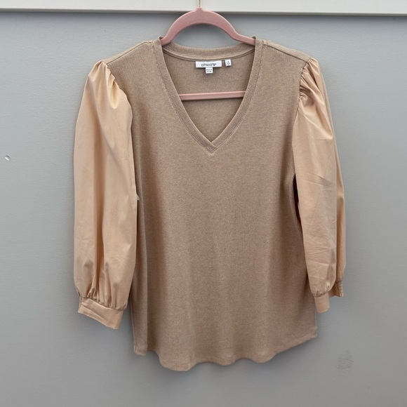 Chico’s V-neck Top. Size L (Chico’s size 2). - Picture 1 of 5